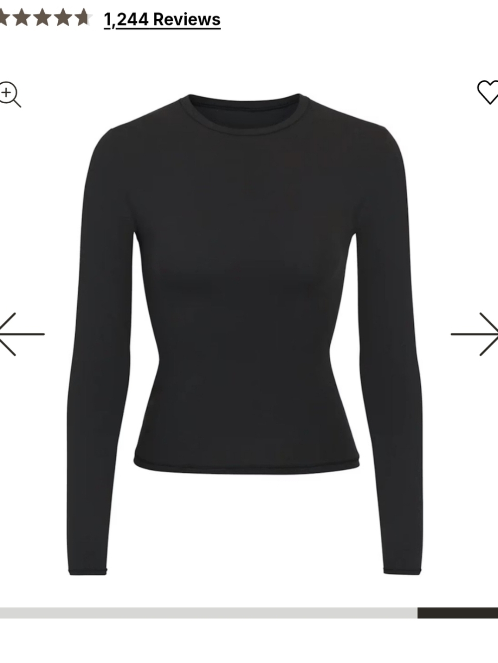 SKIMS Long Sleeve Crewneck Top - Black